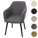 Einzelst�ck | Esszimmerstuhl Malmö T381, Stuhl Küchenstuhl, Retro 50er Jahre Design ~ Textil, grau, dunkle Beine