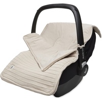 Jollein Fußsack Pure Knit Nougat - Für Babyschale Kinderautositz Gruppe 0+ und Kinderwagen - Bio Baumwolle - Für 3-Punkt- und 5-Punkt-Gurt - Strickmuster - Beige
