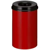 ReinigungsBerater Sicherheitspapierkorb, selbstlöschend, Stahl, 20 Liter, rot, schwarz