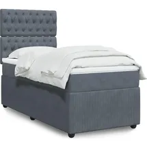 vidaXL Boxspringbett mit Matratze Dunkelgrau 180x200 cm Samt