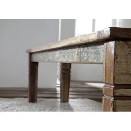 Massivmoebel24 Bank Altholz 140x40x45 mehrfarbig lackiert NATURE OF SPIRIT 34