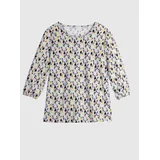 Classic Basics 3/4-Arm-Shirt CLASSIC BASICS "3/4-Arm-Shirt", Damen, Gr. 42, bunt (flieder, reseda, bedruckt), 100% Baumwolle, bedruckt, gemustert, mehrfarbig, Rundhals, Shirts 3/4-Arm-Shirt