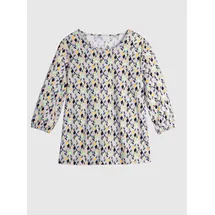 Classic Basics 3/4-Arm-Shirt CLASSIC BASICS "3/4-Arm-Shirt", Damen, Gr. 42, bunt (flieder, reseda, bedruckt), 100% Baumwolle, bedruckt, gemustert, mehrfarbig, Rundhals, Shirts 3/4-Arm-Shirt