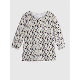Classic Basics 3/4-Arm-Shirt CLASSIC BASICS "3/4-Arm-Shirt", Damen, Gr. 42, bunt (flieder, reseda, bedruckt), 100% Baumwolle, bedruckt, gemustert, mehrfarbig, Rundhals, Shirts 3/4-Arm-Shirt