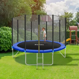 Tectake Garfunky 366 cm inkl. Sicherheitsnetz und Leiter schwarz/blau