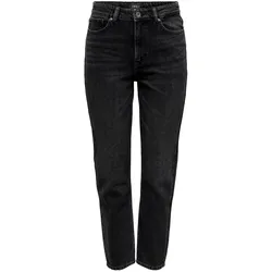 Emily Hohe Taillenjeans - schwarzer Denim - ONLY