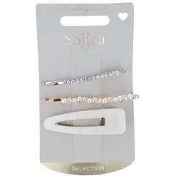 Haarclip Set Perle beige 3 Stück