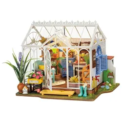 getDigital Miniatur-Haus Bausatz Verträumtes Gartenhaus, 24x19x19cm, Holz, 2xAAA