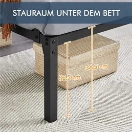Yaheetech Bettrahmen 90 x 200 cm Schwarz
