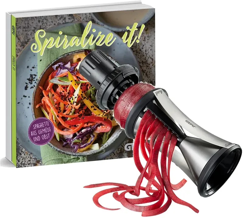 GEFU Spiralschneider SPIRELLI® XL + Kochbuch SPIRALIZE IT!