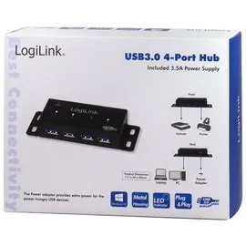Logilink USB 3.0 Hub 4-Port Metall
