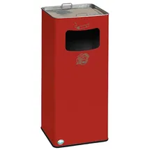 Proregal Klassischer Kombiascher eckig HxBxT 70,5 x 33 x 33 cm Verzinkter Stahl Rot