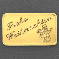 Goldbarren 25g Gravur Weihnachten - Schneemann