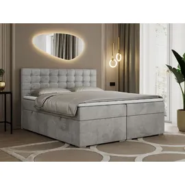 MKS Boxbett, SUSAN 160/200 Hellgrau Velvet - H3