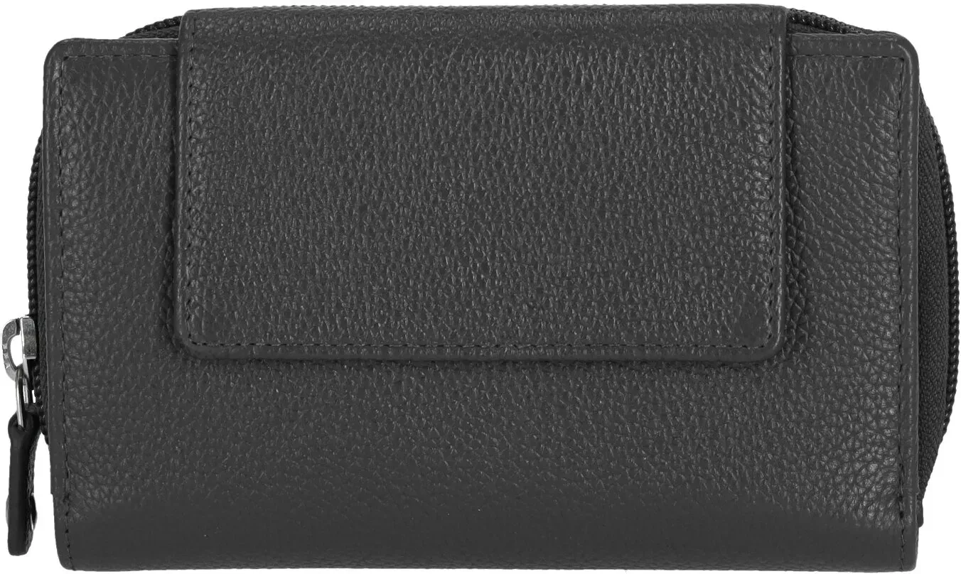 KENORADA Hochkantbörse Damen Mekong Flap Wallet L schwarz