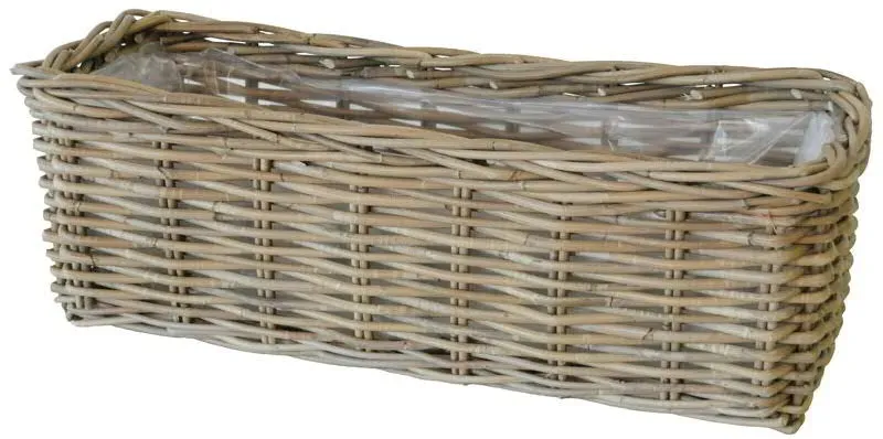 Korb Rattan 60x23x20cm Kubu mit Folie  - natur