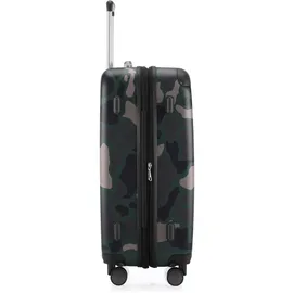 HAUPTSTADTKOFFER - SPREE - Hartschalen-Koffer Trolley Rollkoffer Reisekoffer, 4 Doppel-Rollen, 65 cm, 74 L, Camouflage