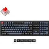 Keychron K10 Pro QMK/VIA Kabellose Mechanische Tastatur,108 Keys DE-ISO Layout Programmierbare Tastatur, Bluetooth/USB-C,RGB,Hot-Swap Roter Schalter,Tastenkappen PBT Für Windows Mac