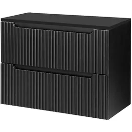 [en.casa] Waschbeckenunterschrank Skelbolu 80,4 x 59,5 x 40 cm Schwarz