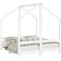 vidaXL Kinderbett vidaXL 70 x 140 cm Kiefer massiv weiß