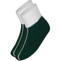 wobera Angora Fußwärmer oder Bettschuhe mit 75% Angora (Gr. 3 (43-46), Farbe: jägergrün mit weißem Bündchen)