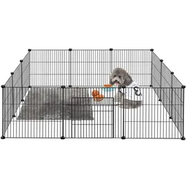 EUGAD Freilaufgehege 142 x 72 x 36 cm schwarz