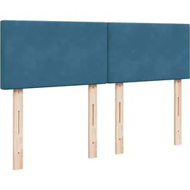 vidaXL Boxspringbett mit Matratze Blau 140x200 cm Samt