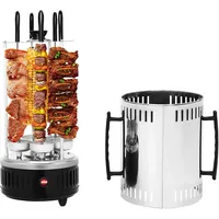 treeisland Vertikaler Elektrischer Grill, 1000 W Elektrogrill Schaschlikgrill mit 5 Spieße, Vertikaler Elektrogrill Tischgrill für Spieße, Rotisserie