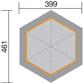 Weka Pavillon 656 3,76 x 3,29 m kdi inkl. Schindeln rot