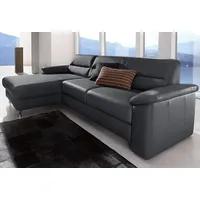 Ecksofa SIT & MORE "Ascara L-Form", schwarz, B:251cm H:85cm T:165cm, NaturLeder;Luxus-Microfaser (100% Polyester);Softlux-Kunstleder;Primabelle-Microfaser (100% Polyester), Sofas, Ecksofa, inklusive Boxspring/Federkern-Polsterung, wahlweise mit Bettfunktion