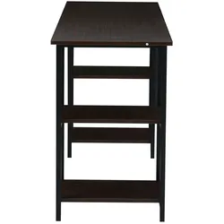SVITA STUDIO Schreibtisch Regal Nussbaum-Optik schwarze Metall-Beine