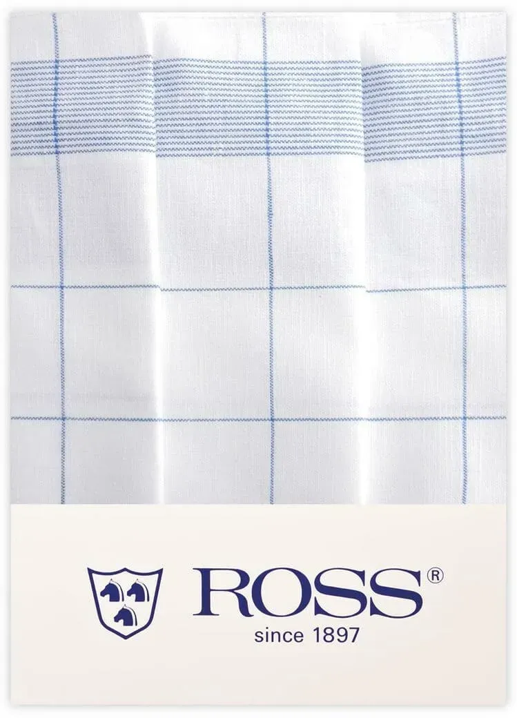 Ross 3er Pack Zwirn Halbleinen Geschirrtücher Fadenkaro 50x70 cm | blau - blau