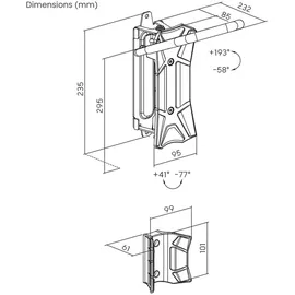 Maclean Brackets Fahrrad-Wandhalterung max. Tragkraft 35 kg, Neigungswinkel einstellbar, Stahl - Schwarz