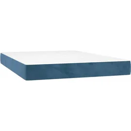 vidaXL Boxspringbett mit Matratze Dunkelblau 140x200 cm Samt