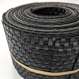 zaunzu® Sichtschutzstreifen 10 x 255 cm Schwarz Rattan 10 St.