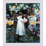Riolis Kreuzstich Set "Nelke, Lilie, Lilie, Rose nach Sargents Malerei", Zählmuster, 30x35cm