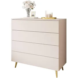 lookway Kommode AURA 95 x 90 x 40 cm Beige / Gold