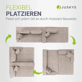 Juskys Eckcouch Cord 3-Sitzer Taupe