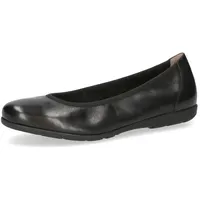 CAPRICE Damen Ballerinas aus Leder Flach, Schwarz (Black Nappa), 42 EU - 42 EU