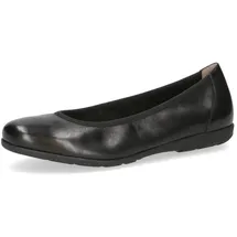 CAPRICE Damen Ballerinas aus Leder Flach, Schwarz (Black Nappa), 42 EU - 42 EU