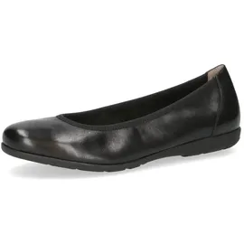CAPRICE Damen Ballerinas aus Leder Flach, Schwarz (Black Nappa), 42 EU - 42 EU