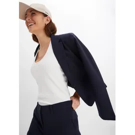 bonprix Blazer mit Paspeltaschen blau Gr.38, Attraktiver Blazer, mit praktischen Paspeltaschen.