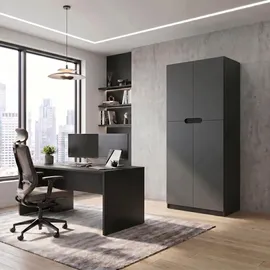 Vladon Logan Aktenschrank 82 x 37 x 185 cm schwarz