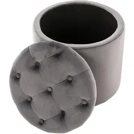 CLP Sitzhocker Pantin Samt 44 x 42 x 44 cm Grau