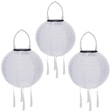 Yeehliny Solar Lampions Außen Wetterfest Solarlampiongs Outdoor Hängend Solar Lampion mit Quasten, 30cm Papierlaterner Aus Nylon, Solar Laterne Solarlampen für Außen Garten Balkon (3pcs/Weiß)