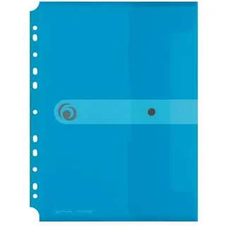 Herlitz 11292943 Dokumententasche A4 zum Abheften, PP-Folie, 6-er Packung, transparent blau