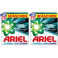 Ariel's schnell auflösendes Pulver Waschmittel mit einem Touch of Lenor Unstoppables, 72 Wäschen, Touch of Lenor Unstoppables, Tiefenreinigung für lang anhaltende Frische (Packung mit 2)
