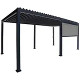 Gardenson Pavillon-Rollo Mirador Classic UND Deluxe, Anthrazit, Metall, 300x250x10 cm, Sonnen- & Sichtschutz, Pavillons