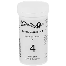 HOMOEOPATHIEFUCHS Schüssler-Salz Nummer 4 Kalium chloratum D6 Biochemie 400 St Tabletten