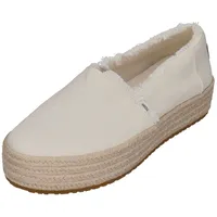 TOMS Damen Valencia Plattform, White Canvas, 37.5 EU